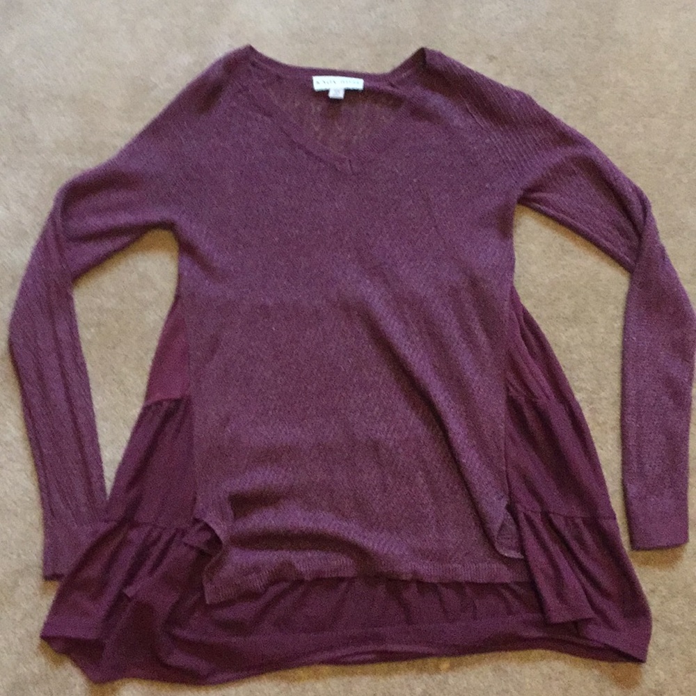 Sweater top with ruffles